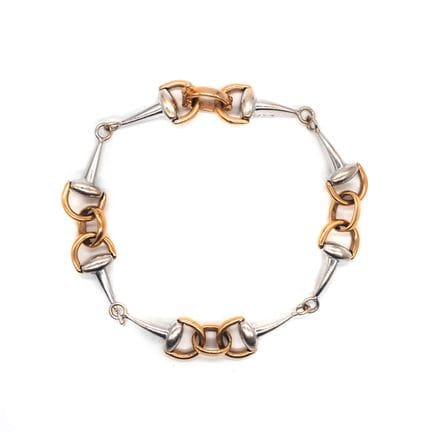 BRACELET bicolore en or jaune et blanc 18K, compos