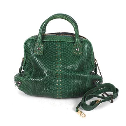 SONIA RYKIEL. Sac à main en cuir python de couleur