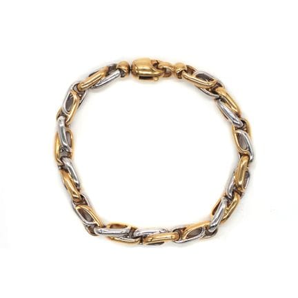 BRACCIALE bicolore in oro giallo e oro bianco 18 c