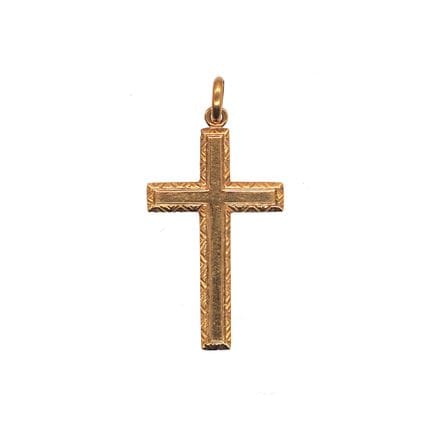 PENDENTIF en or jaune 18K, en forme de croix latin