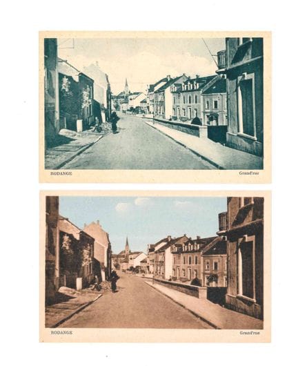 RODANGE. Réunion de 2 cartes postales identiques c