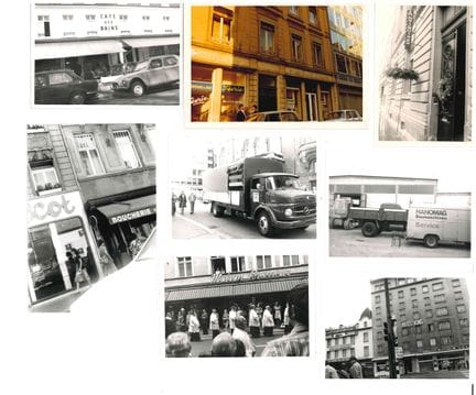 CAFE/COMMERCE. Réunion de 8 photographies d'enseig