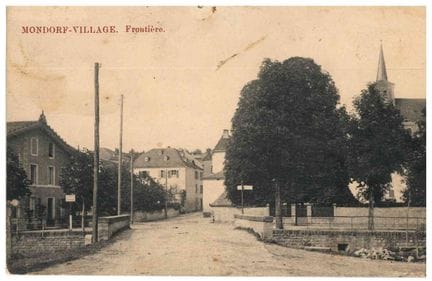MONDORF. Carte postale de la frontière à Mondorf-V