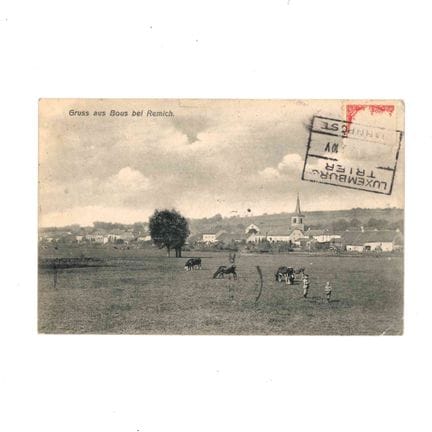 BOUS. Cartolina postale “Gruss aus Bous bei Remich
