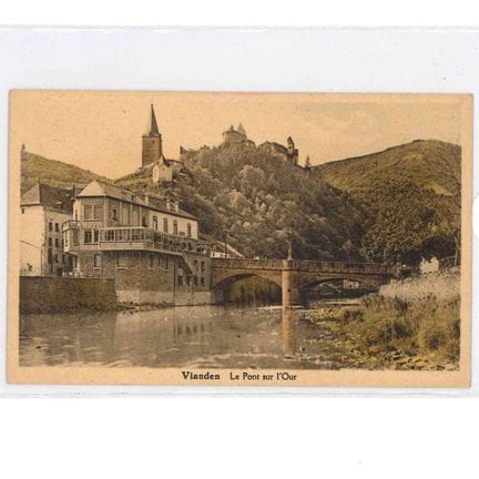 VIANDEN.  2 cartes vers 1900 du pont sur l'Our , S