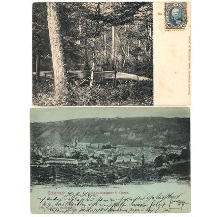 ECHTERNACH. 4 cartoline, panorama, e il bosco nel 