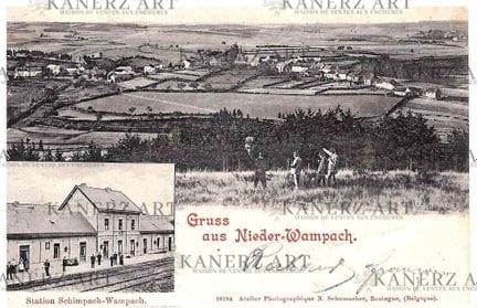 NIEDERWAMPACH. Carte postale "Gruss aus" avec la g