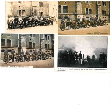 GUERRA I. Set di 5 cartoline raffiguranti i cannon