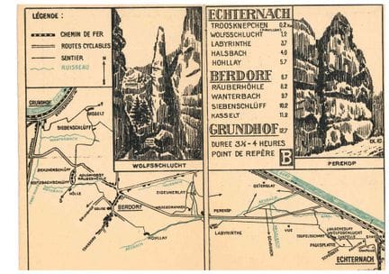MULLERTHAL. Belle carte dépliantereprenant 2 balla