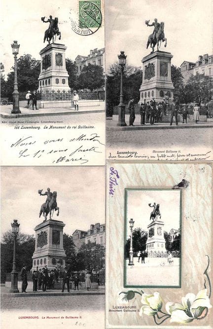 VDL. Riunione di 4 cartoline del Monumento Guillau