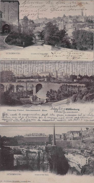 VDL. Riunione di 4 cartoline sulla città di Lussem