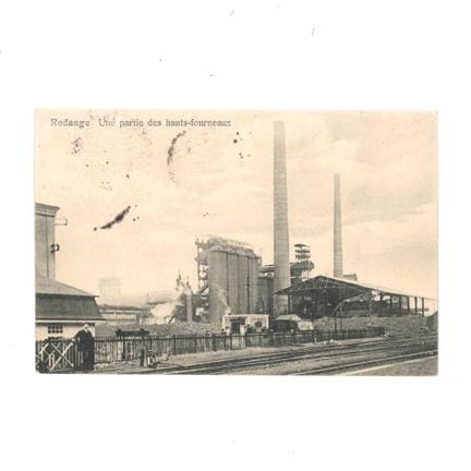 RODANGE. Carte postale d'Une partie des hauts-four