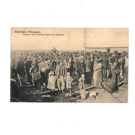 MINA. Cartolina postale raffigurante gli scioperan