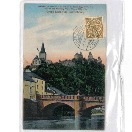 VIANDEN.  Carte colorisée du château et de la mais