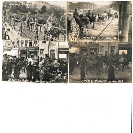 GUERRA I. Set di 8 cartoline fotografiche del volo