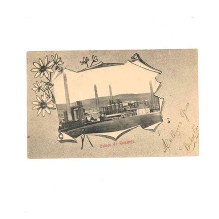RODANGE. Carte postale des Usines.
Voyagée en 1904