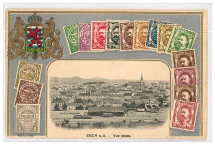 ESCH. Cartolina postale con una vista panoramica i