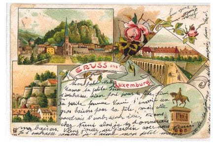 VDL. Cartolina postale "Gruss aus Luxemburg" con 4