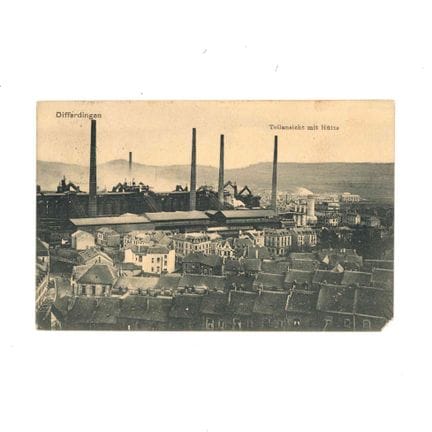 DIFFERDANGE. Cartolina postale con vista parziale 