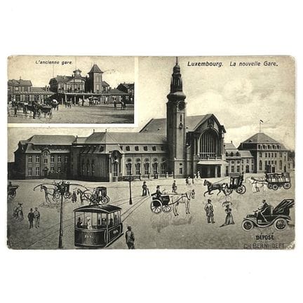 STAZIONE. Cartolina della nuova stazione di Lussem