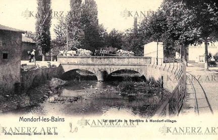 MONDORF . Le pont de la frontière à Mondorf-villag