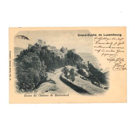BOURSCHEID. Cartolina postale: Rovine del castello