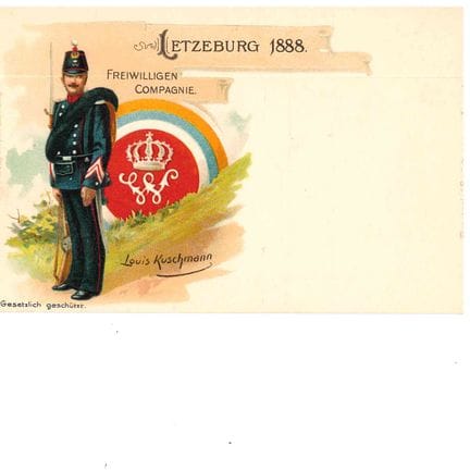 FANTAISIE. Carte fantaisie Letzeburg 1888 , Freiwi