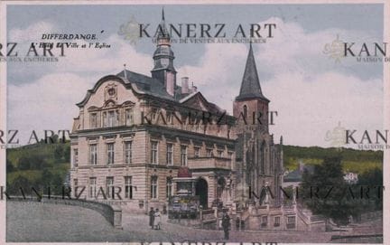 DIFFERDANGE. Cartolina postale del Municipio e del