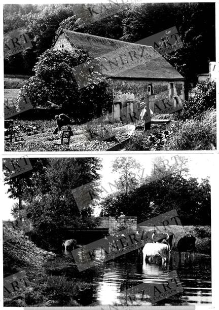RECKANGE.  Ensemble de 4 photos du village de RECK