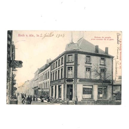 ESCH. Cartolina postale della Maison du peuple in 