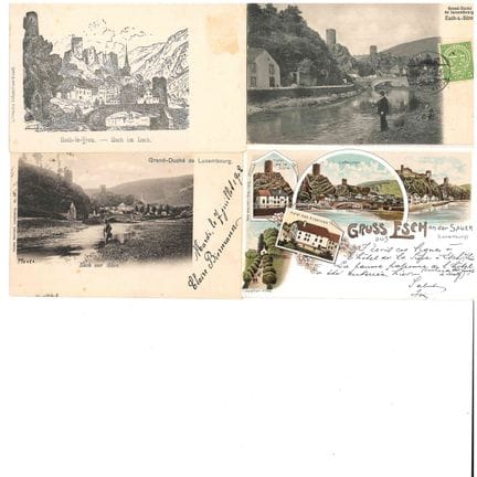ESCH-SUR-SURE. 6 cartoline, vedute di la Sure, ini