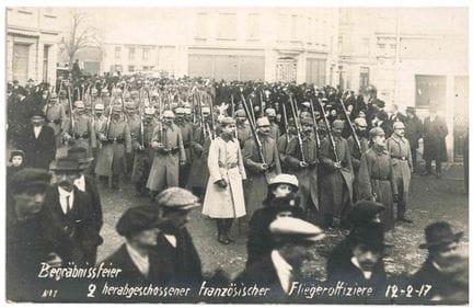 GUERRA I. Cartolina fotografica del funerale dei 2