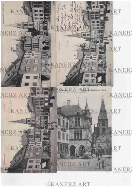 ECHTERNACH: 1. Dingstuhl mit Basilika und Postamt,