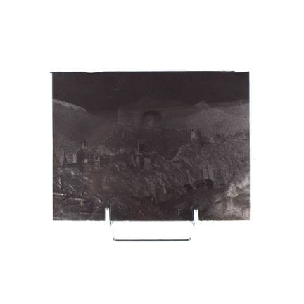 ESCH/SÛRE. Plaque de verre d'une vue du village, n