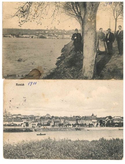 REMICH. Réunion de 2 cartes postales :
1) Gendarme