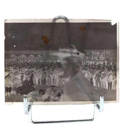 PLAQUE de VERRE d'une cérémonie officielle à Remic