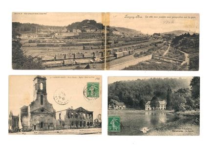 LONGWY. Cartolina pieghevole (con adesivo centrale