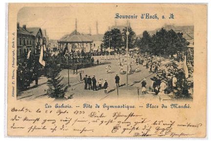 ESCH. Cartolina postale "Souvenir d'Esch": Les esc