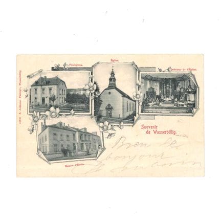 WASSERBILLIG. Carte postale à 4 vignettes : Presby