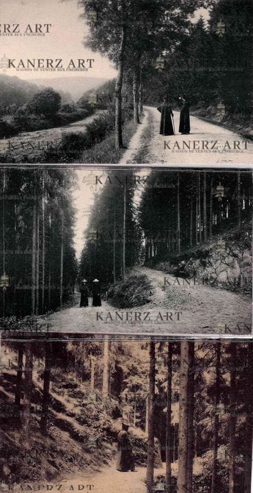 CLERVAUX. Serie di 4 cartoline animate raffigurant