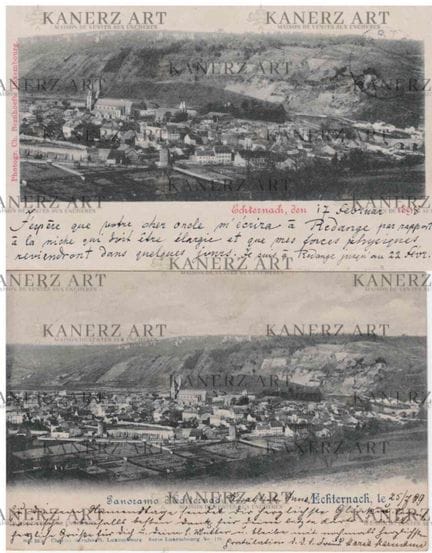 ECHTERNACH: Panorama di Echternach, Ch. Bernhoeft 