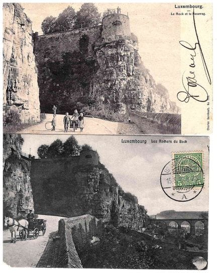 VDL. Riunione di 2 cartoline delle Rochers du Bock