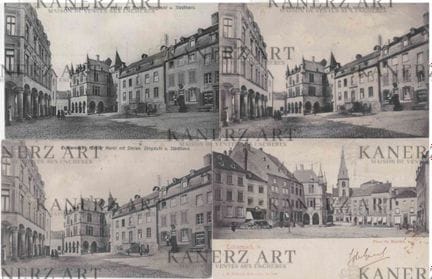 ECHTERNACH: 1. 4 x piazzetta con municipio, Steile