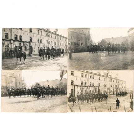GUERRA I. Set di 5 cartoline fotografiche e 1 cart