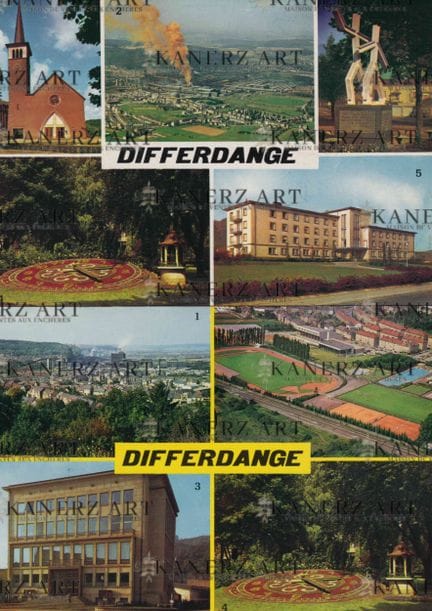 DIFFERDANGE. Riunione di 2 carte con vignette, ann