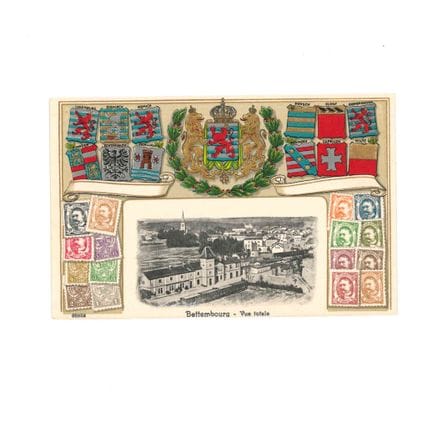 BETTEMBOURG. Cartolina postale con veduta panorami