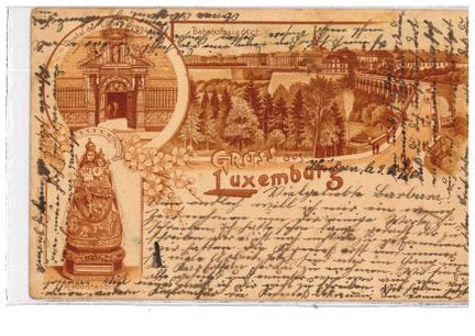 VDL. Cartolina postale di Gruss aus Luxemburg con 