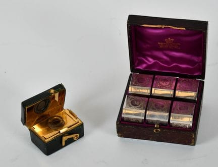 A Set of Six Victorian Plated Napkin Rings, boxed 