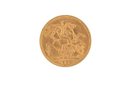 一枚爱德华时代的金苏维埃金币，1906年