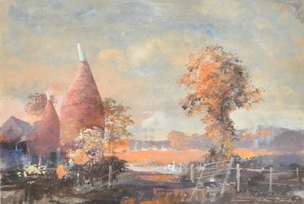 Gorden Davey (1912–1991), britisch. „Oast Houses n